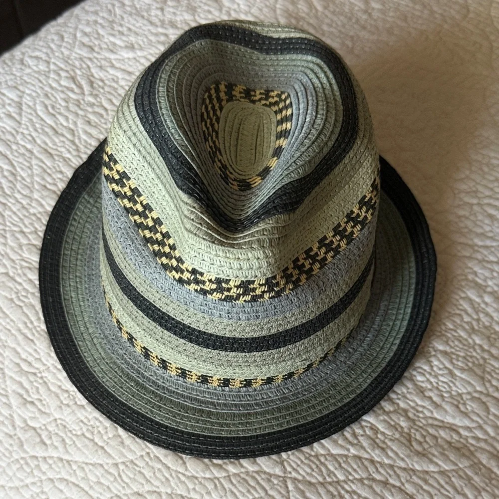 True Religion Multicolor Striped Straw Fedora S/M